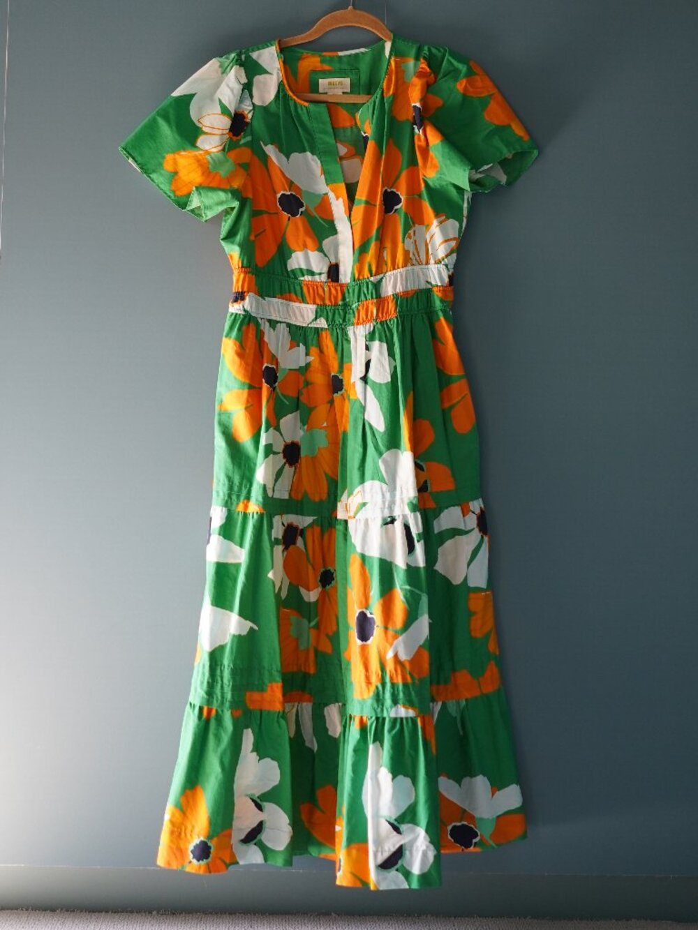 Anthropologie Maeve Somerset green floral dress M